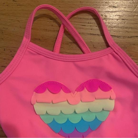 🌟3/$15🌟George Pink One Piece Swim Suit Tutu Skirt Baby Girl Size 6-12 M - Picture 3 of 8